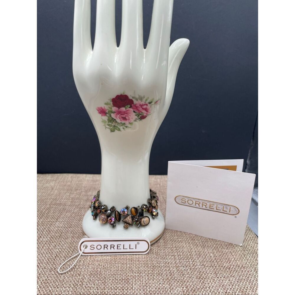 Sorrelli “Toasted Almond” Mixed Stone & Crystal Statement Bracelet